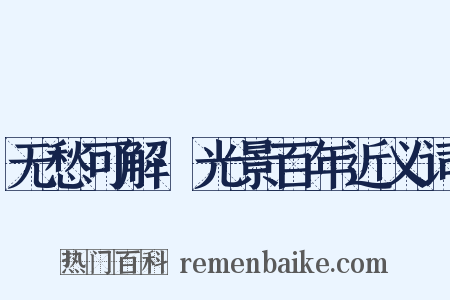 无愁可解·光景百年近义词是什么意思的图片